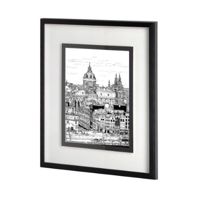 11866 - Tour of Europe V by Melissa Wang a Hand Embellished Textured Framed Art Print Matted under Glass