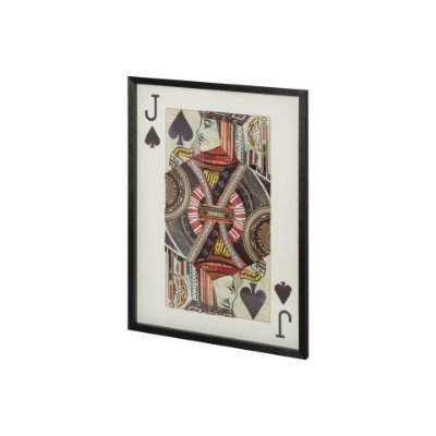 67731 - Jack of Spades II Playing Card a Paper Mosaik Collage Framed Art under Glass