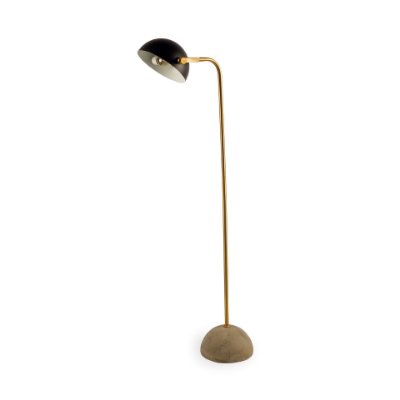 67000 - Denmark (55.1"H) Black/Gold Concrete Base Metal Shade Floor Lamp