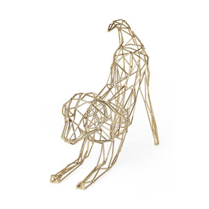 Frankie II 13L x 6W Gold Wire Framed Dog Shaped Decor