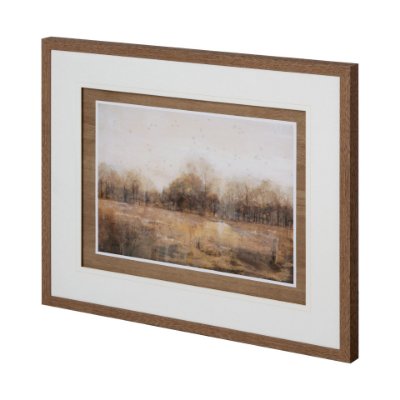 12074 - Copper Glaze Landscape by Matina Theodosiou Hand Embellished Framed Art Print Matted under Glass