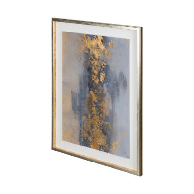 12163 - Concrete Gold 2 by Altamura a Hand Embellished Textured Framed Art Print Matted under Glass