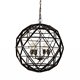 67956 - Dyson II (22.5"D) Black Metal Triangular Orb Four Bulb Chandelier 