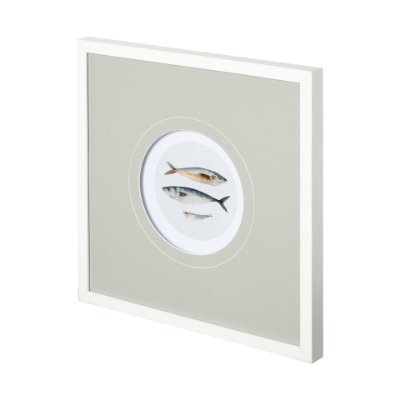 12148 - Three Fish I by Emma Scarvey a Hand Embellished Textured Framed Art Print Matted under Glass