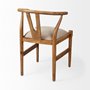 67829 - Trixie Cream Fabric Seat Brown Wood Frame Dining Chair
