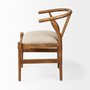 67829 - Trixie Cream Fabric Seat Brown Wood Frame Dining Chair