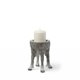 68064 - Pan Small Gray Ceramic Hoofed Table Candle Holder 