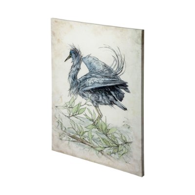 101185-L - Tricolored Heron by Mercana Studio a Hand Embellished Textured Canvas