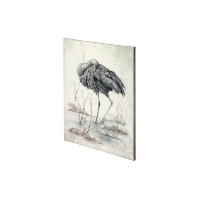 101184-S - Sandhil Crane by Mercana Studio a Hand Embellished Textured Canvas
