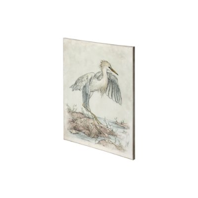 101182-S - Cattle Egret by Mercana Studio a Hand Embellished Textured Canvas