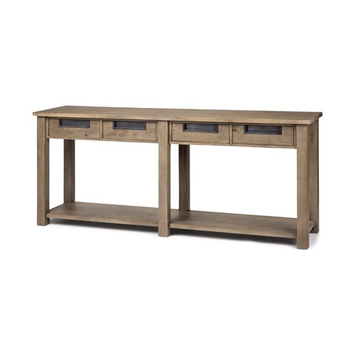 68205 - Harrelson III 72L x 18W Brown Wood 4 Drawer Console Table 