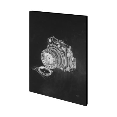 101381-L - Compass Camera I by Mercana Studio a Hand Embellished Textured Canvas