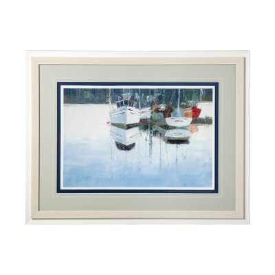 12605 - Dock Tight by Mercana Studio a Framed Art Print Matted under Glass