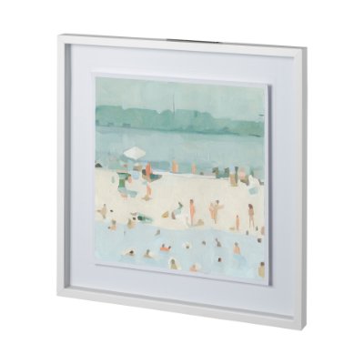 12689 - Sea Glass Sandbar I by Emma Scarvey a Hand Embellished Textured Framed Art Print Matted under Glass