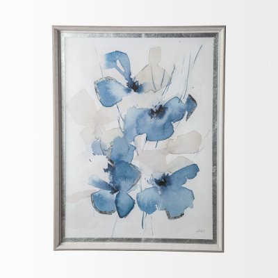 12734 - Aubretia II by Melody Ducharme a Hand Embellished Textured Framed Art Print Matted under Glass