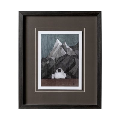 12768 - Flatten Barn I by Mercana Studio a Hand Embellished Textured Framed Art Print Matted under Glass