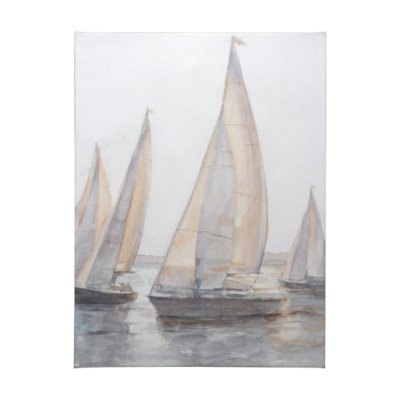 101199-S - Plein Air Sailboats I by Ethan Harper a Hand Embellished Textured Canvas
