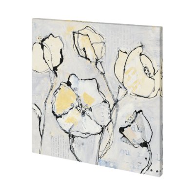 101266-S - Again III with Yellow by Mercana Studio a Hand Embellished Textured Canvas