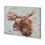 101291-S - Fractal Moose by Altamura a Hand Embellished Textured Canvas
