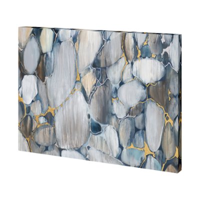 101347-L - River Rocks 2 by Mercana Studio a Hand Embellished Textured Canvas