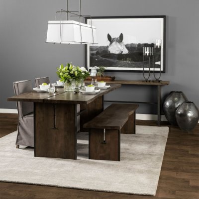68244 - Ledger III 84x38 Brown Solid Wood Top & Base Dining Table