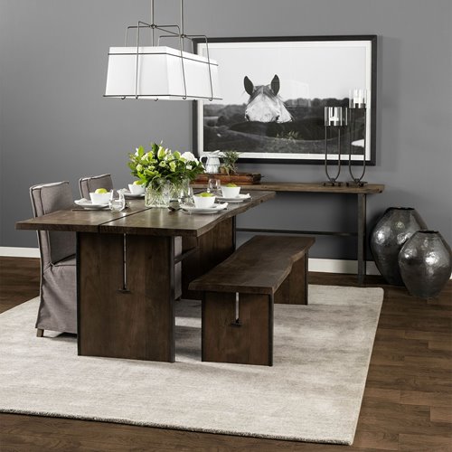 68244 - Ledger III 84x38 Brown Solid Wood Top & Base Dining Table