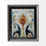 12920 - Bohemian Ikat V by Chariklia Zarris a Hand Embellished Textured Framed Art Print Matted under Glass