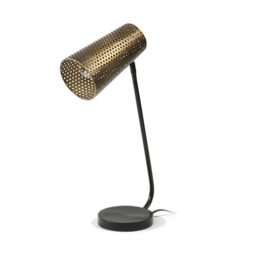 68427 - Wesley II (22.4"H) Gold/Black Perforated Metal Shade Table Lamp 