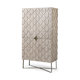 68476 - Excelsior II 68.1" H Light Brown Wood Gold Iron Base Storage Cabinet 