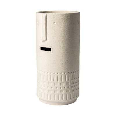 68572 - Jacob II Tall White Ceramic Smiling Face Vase