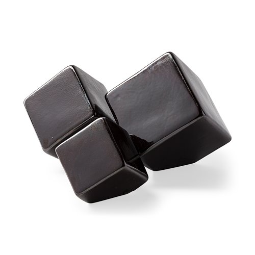 68620 - Mayweather (Set of 3) Black Geometric Ceramic Cubes