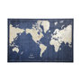 101591-L - Blueprint World Map by Sue Schlabach a Hand Embellished Textured Canvas