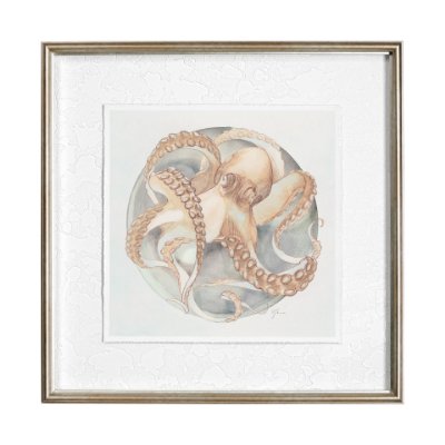13205 - Who Stole My Precious II Peach by Fiona H Hand Embellished Textured Framed Print Matted under Glass