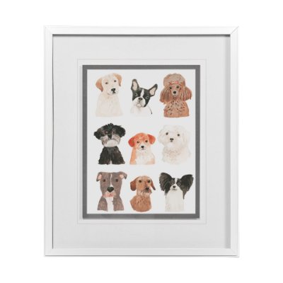 13150 - Doggos & Puppers II by June Erica Vess a Framed Art Print Matted under Glass
