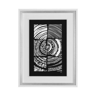 13179 - Maze II by Alarm a Hand Embellished Textured Framed Art Print Matted under Glass