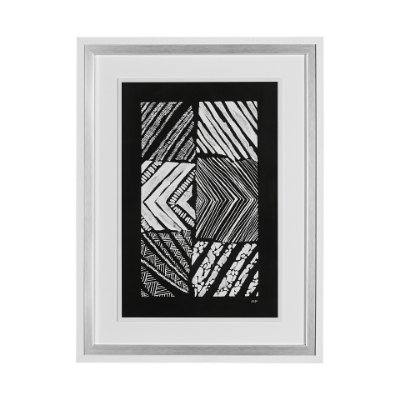 13178 - Maze I by Alarm a Hand Embellished Textured Framed Art Print Matted under Glass