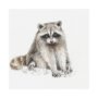 101585-L - Forest Friends X (Racoon) by Lisa Audit a Hand Embellished Textured Canvas