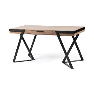Steinbeck 61L x 28.75W x 30H Light Brown Wooden Iron Frame Office Desk