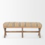 68460 - Solis 50L x 16W Brown Base Upholstered Beige/Black Stripe Seat Accent Bench
