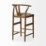 68499 - Trixie Cream Upholstered Seat Brown Wood Frame Bar Stool