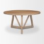 68463 - Legolas I 60" Round Brown Solid Wood Top & Base Dining Table