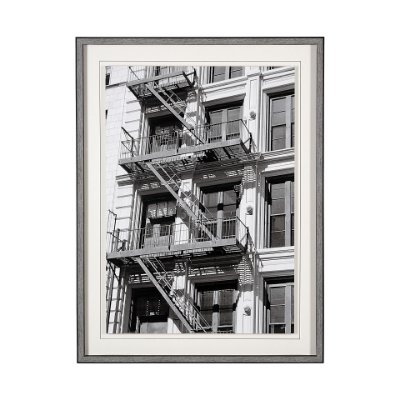 13253 - New York Fire Escape by Susan Vizary Photoy Hand Embelished Framed Photo Art Print Matted under Glas
