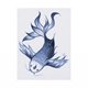 101690-L - Koi Fish Blue II by Mercana Studio a Hand Embellished Textured Canvas
