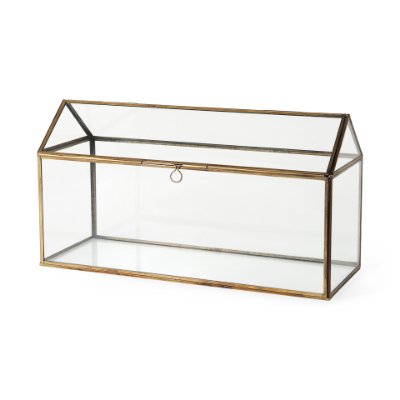 68827 - Hutt 16L x 6W x 9H Gold Glass Terrarium Box