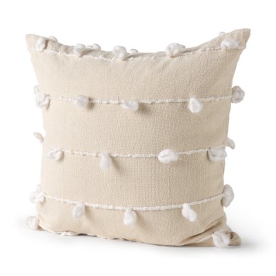 68883 - Erica 20x20 Cream With White Detail Pillow Cover
