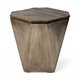 68902 - Esagono Octagonal Gold Metal-Clad Reclaimed Wood End/Side Table w/ Storage