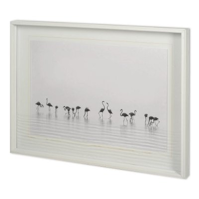 11811 - Flamingo Community by Staffan Widstrand Hand Embellished Textured Framed Art Photo Matted under Glas