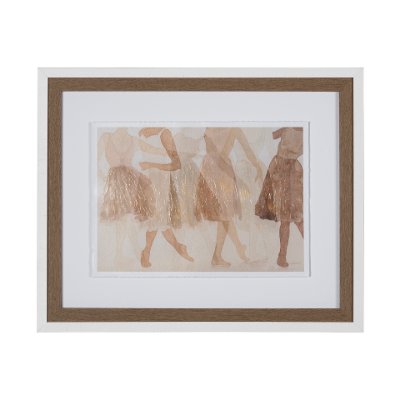 13319 - Posture by Mercana Studio a Hand Embellished Textured Framed Art Print Matted under Glass