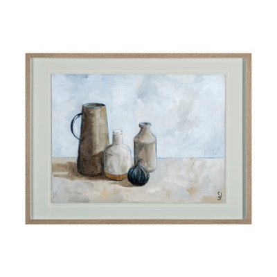 13404 - A Collection of Jars by Steven Johnson Hand Embellished Textured Framed Art Photo Matted under Glass