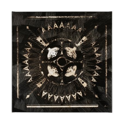 101778-L - Sandpainting-Ink I by Chad Mackay a Hand Embellished Textured Canvas